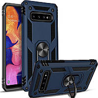 Чохол Shield для Samsung Galaxy S10 Plus / G975 бампер протиударний з підставкою Dark-Blue