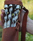 Шкіряний чохол для шампурів 620 мм (великий) коричневий, фото 2