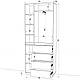 Біла розпашна вузька шафа 90 см у передпокій коридор з дзеркалом, полицями, шухлядами для одягу FLASHNIKA HOLD №13d, фото 3