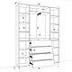 Біла вузька сучасна розпашна шафа 160 см в прихожу коридор для одягу з дзеркалом з полицями та шухлядами FLASHNIKA HOLD №18d, фото 3