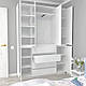 Біла вузька сучасна розпашна шафа 160 см в прихожу коридор для одягу з дзеркалом з полицями та шухлядами FLASHNIKA HOLD №18d, фото 2