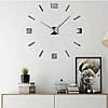 Настінний годинник 3D Великий "Instant" — 3D-годинник самоклеючий з дзеркальним ефектом, діаметр 60-130 см, стрілки 31/39 см, фото 3