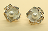 Сережки Liresmina Jewelry сережки шпилька (гвоздик) Перли в квітці медзолото 2см, фото 5