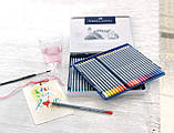 Акварельні олівці Faber-Castell Goldfaber Aqua 12 цв. в металевій коробці, 114612, фото 6