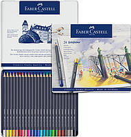 Набір кольорових олівців Faber-Castell Goldfaber 24 кольору, в металевій коробці, 114724