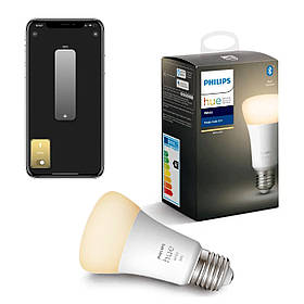 Розумна LED лампочка Philips Hue E27 White 800лм 60Вт 9W, ZigBee, Bluetooth, Apple HomeKit