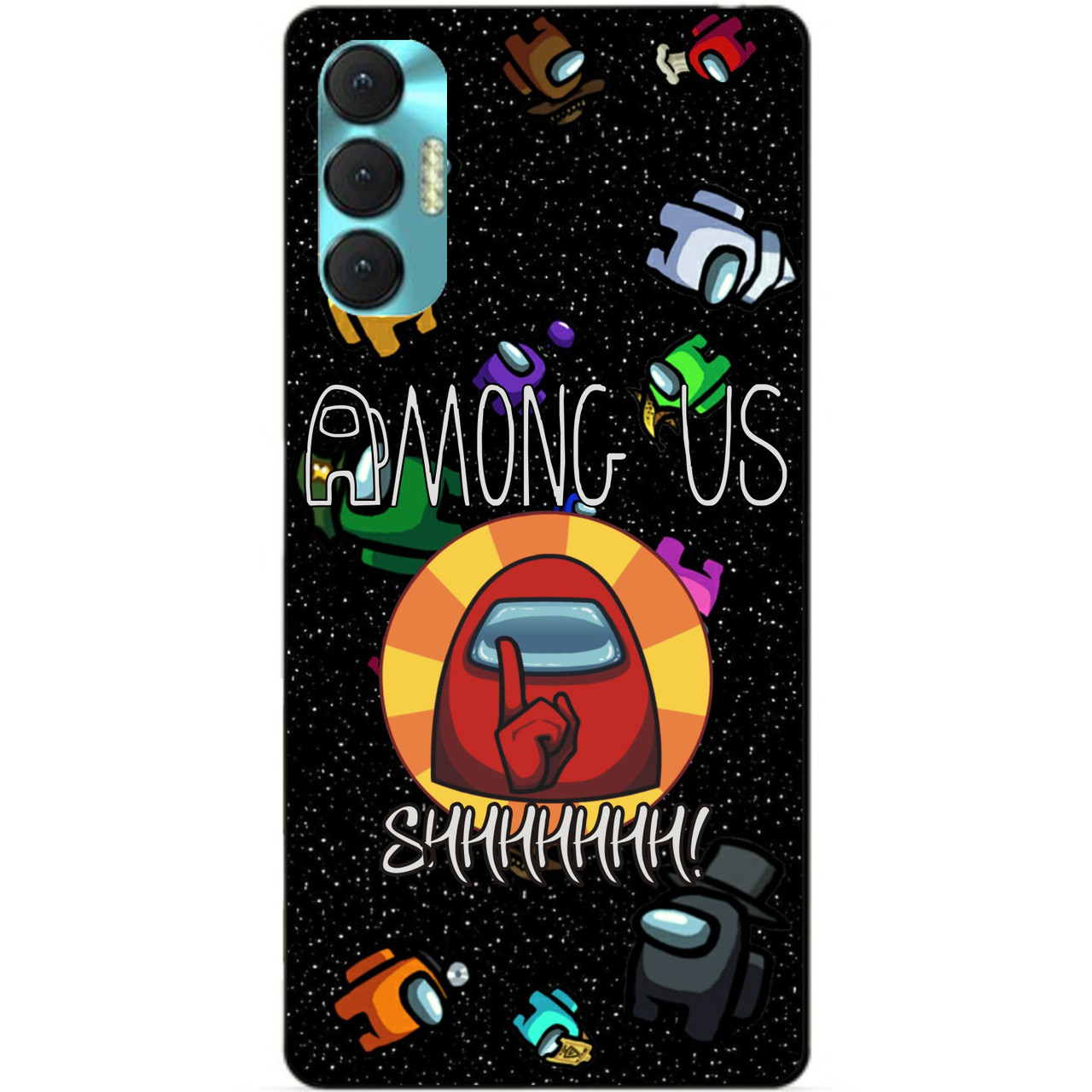 Силиконовий бампер чохол для Tecno Spark 8p з рисунком Among Us