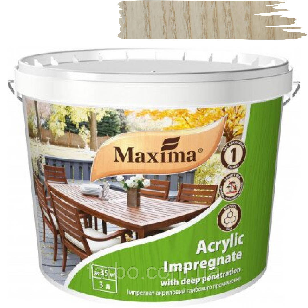 Імпрегнат акриловий глибокого проникнення Maxima безбарвний 3л, фото 1