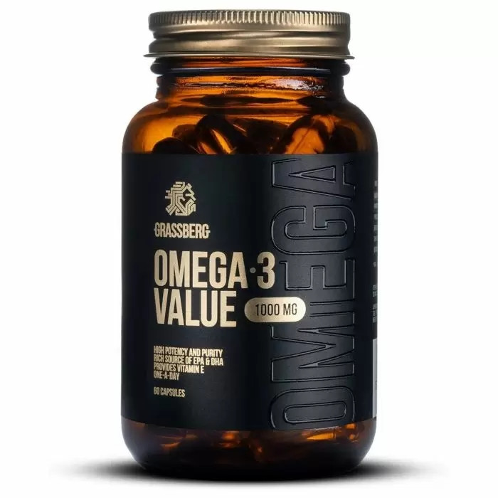 Жирные кислоты Grassberg Omega-3 Value, 60 капсул - фото 1 - id-p1661249159