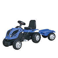 Дитячий трактор на педалях синій MMX MICROMAX з причепом (01-012) іграшка для дитини