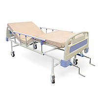 Ліжко медичне КФМ-4-2 функціональне чотирисекційне з бічними огорожами та колесами