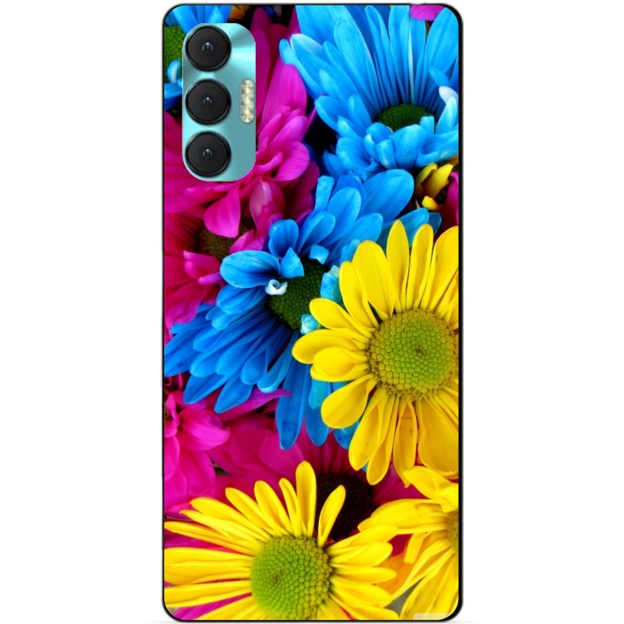 Силиконовий бампер чохол для Tecno Spark 8p з рисунком Хризантеми