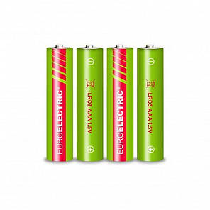 Батарейка лужна Euroelectric LR03/AAA 4pcs 1,5V блістер 4шт BL-AAA-EE(4), фото 2