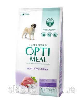 Корм Optimeal Adult Dogs Small Duck повнораціонний сухий для дорослих собак малих порід з качкой 1,5 кг