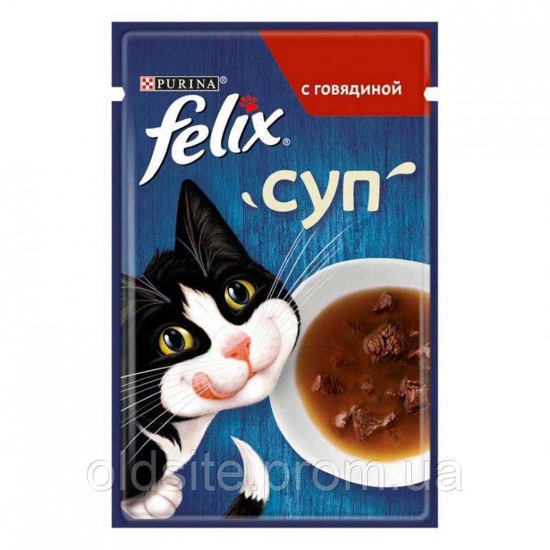 Корм суп Purina Felix Soup Beef вологий для кішок з яловичиною