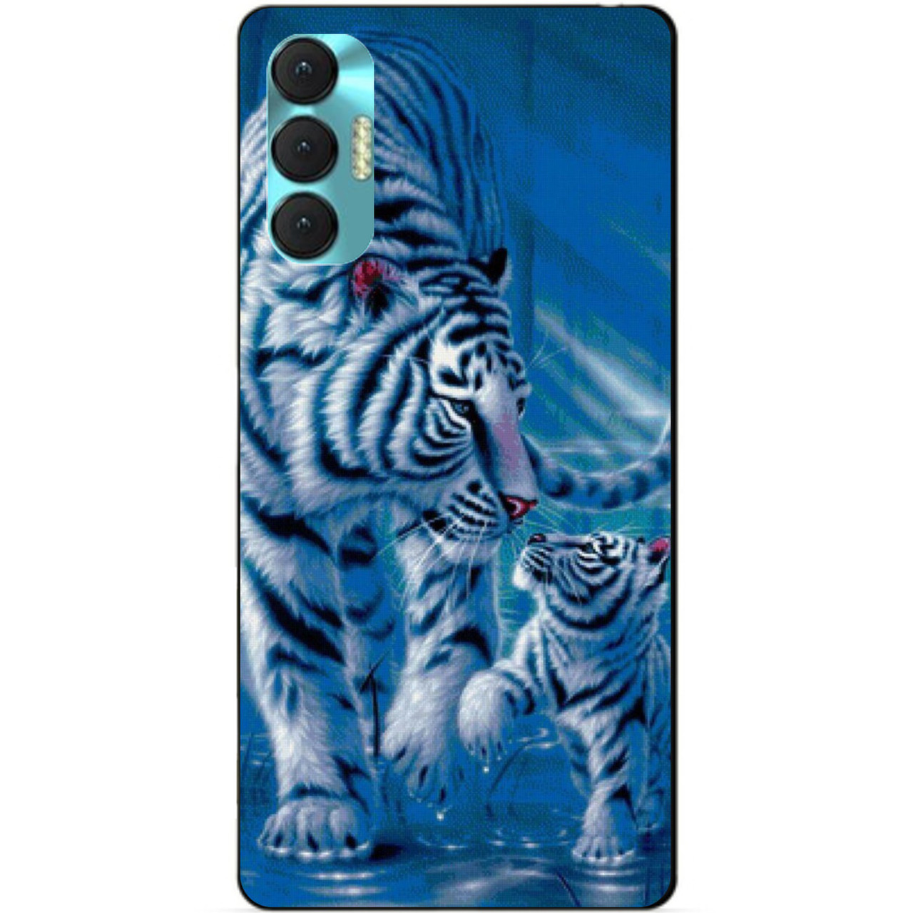 Силиконовий бампер чохол для Tecno Spark 8p з рисунком Тигри