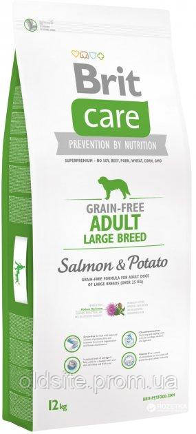Корм Brit Care Grain Free Adult Large Breed Salmon & Potato сухий гіпоалергенний з лососем для собак великих порід 12 кг