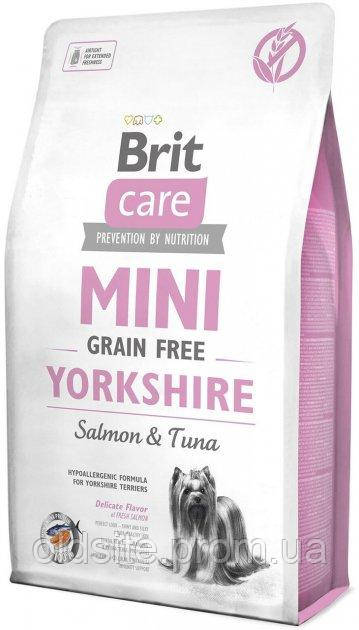 Корм Brit Care Mini Grain Free Yorkshire сухий беззерновий на основі м'яса лосося та тунця для собак породи йоркширський тер'єр 2