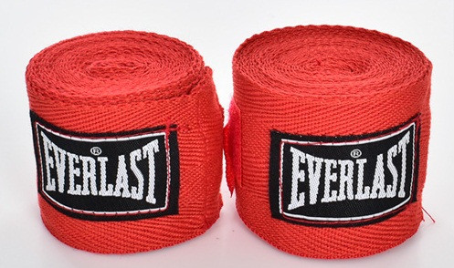 Бинти боксерські Everlast, 3 м, бавовна, не еластичні, різн. кольори Червоний