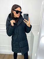 Зимняя курточка Зефирка с капюшоном синтепон 250 Цвета чёрный мокко пудра беж Размеры 42, 44, 46, 48