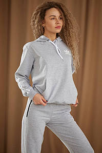 Спортивний костюм жіночий Adidas сірого кольору. Комплект худі штани Адідас весняний осінній стильний