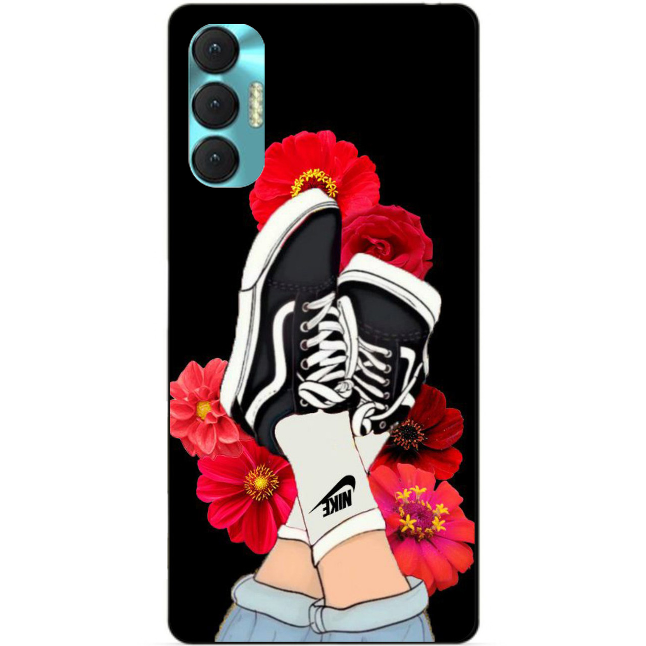 Силиконовий бампер чохол для Tecno Spark 8p з рисунком Кеди