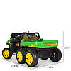Дитячий електромобіль Джип Bambi  M 4285EBLR-5(24V) двомісний із причепом Зелений, фото 6