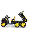 Дитячий електромобіль Джип Bambi M 4285EBLR-6(24V) двомісний із причепом Жовтий, фото 6