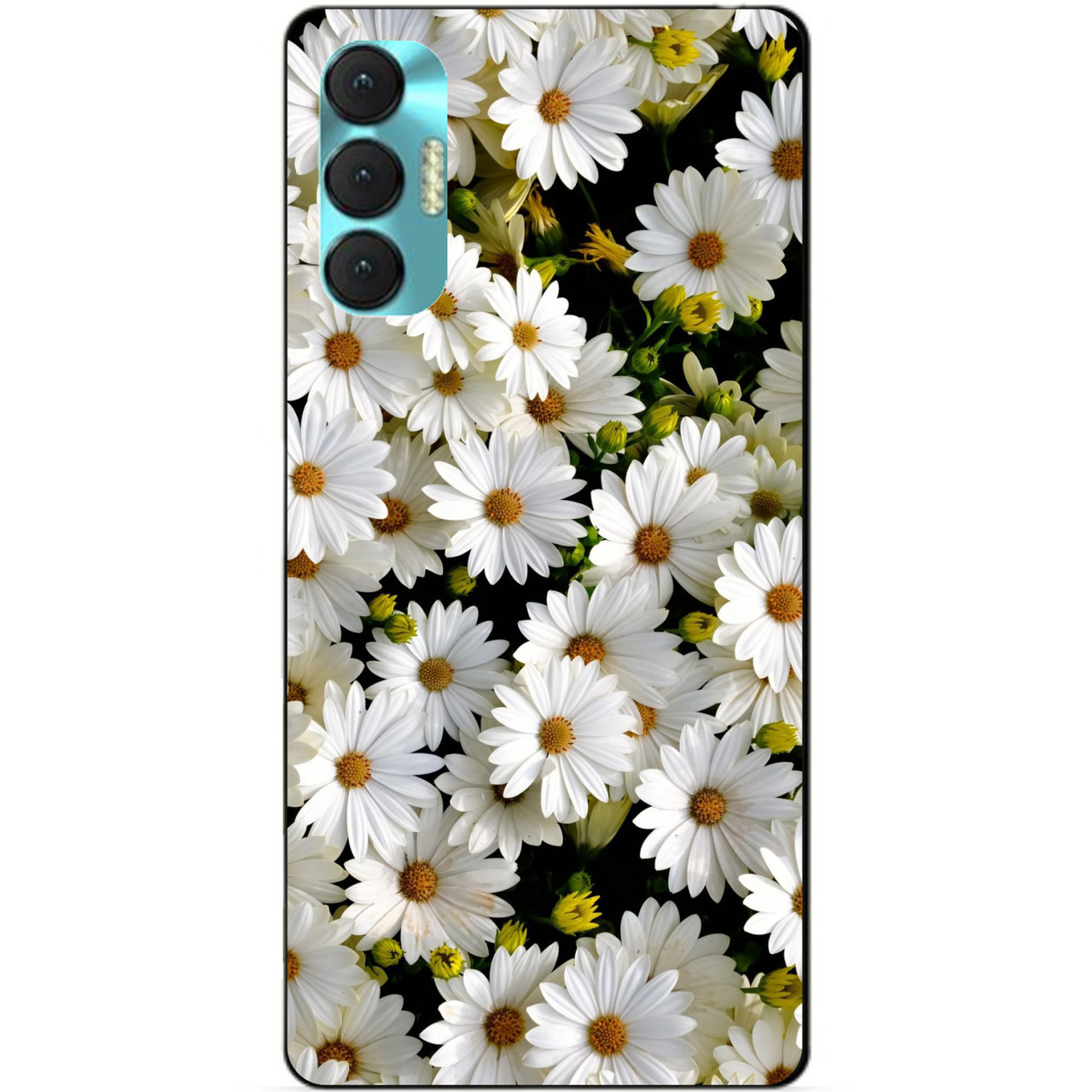 Силиконовий бампер чохол для Tecno Spark 8p з рисунком Ромашки