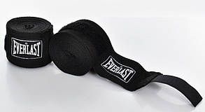 Бинти боксерські Everlast, 4 м, бавовна, не еластичні, різн. кольори чорний