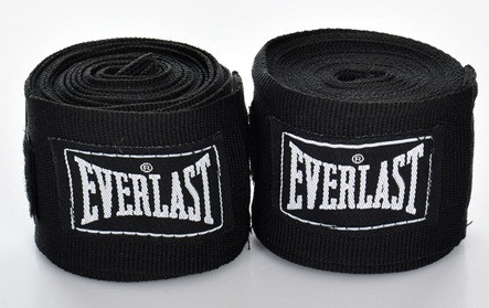 Бинти боксерські Everlast, 3 м, бавовна, нейлон, трохи еластичні, різн. кольори чорний