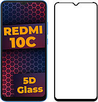 5D стекло Xiaomi Redmi 10C (Защитное Full Glue) Black (Сяоми Ксиаоми Редми 10С)