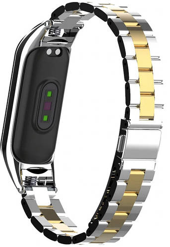 Металевий браслет Line для Mi Band 6 Silver-Gold (Ми Бэнд 6), ціна 410 ...