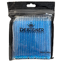 Палочки многоразовые двусторонние 10 см. 100 шт/уп. Дизайнер для маникюра пластиковые Синий