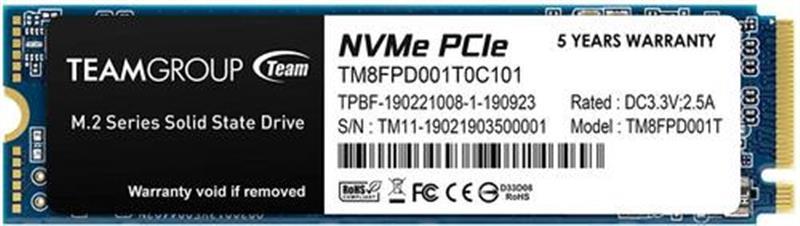 SSD диск 1TB Team MP33 Pro M.2 2280 PCIe 3.0 x4 3D TLC (TM8FPD001T0C101)