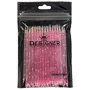 Двосторонні пластикові багаторазові палички Дизайнер Професіонал для нігтів 10см, 50шт./уп. Рожевий