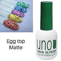 Матовый топ Egg Top Matte для гель лака (Перепелиное яйцо, с черными частичками), 12 мл.