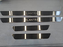 Накладки на пороги Hyundai Elantra IV 2007- 4шт. Standart
