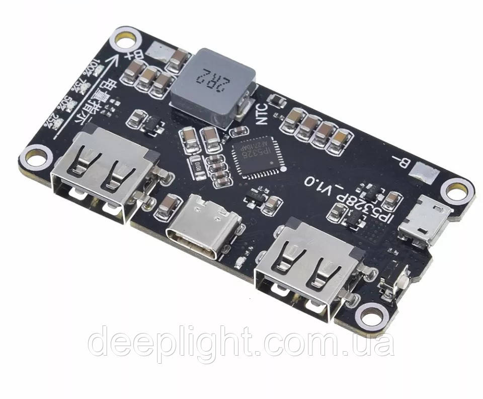 Плата Power Bank 18 Вт быстрая зарядка контроллер IP5328P li ion Li Po ...