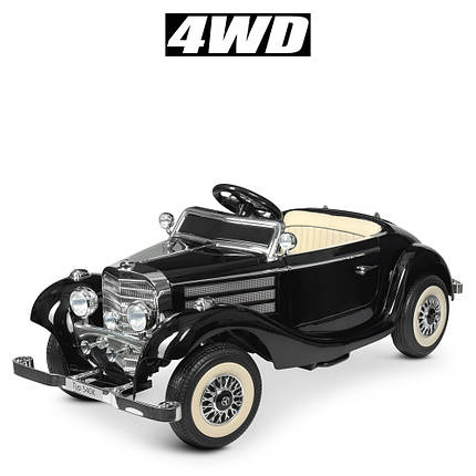 Дитячий електромобіль M 4628EBLRS-2 ретро стиль Чорний, фото 1