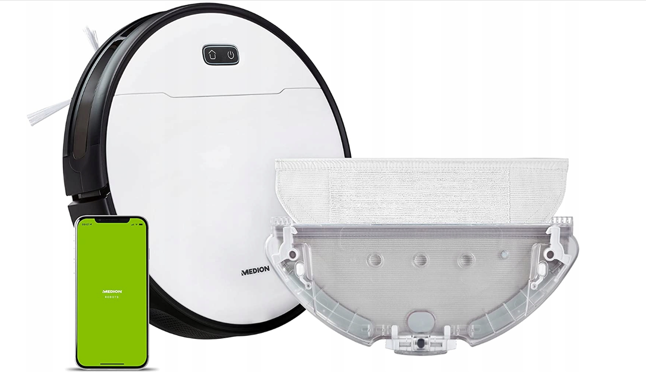 Інтелектуальний робот Medion S30 SW для прибирання і миття підлоги білий