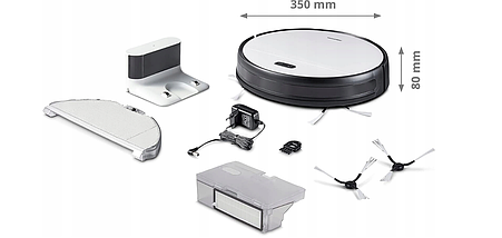 Інтелектуальний робот Medion S30 SW для прибирання і миття підлоги білий, фото 2