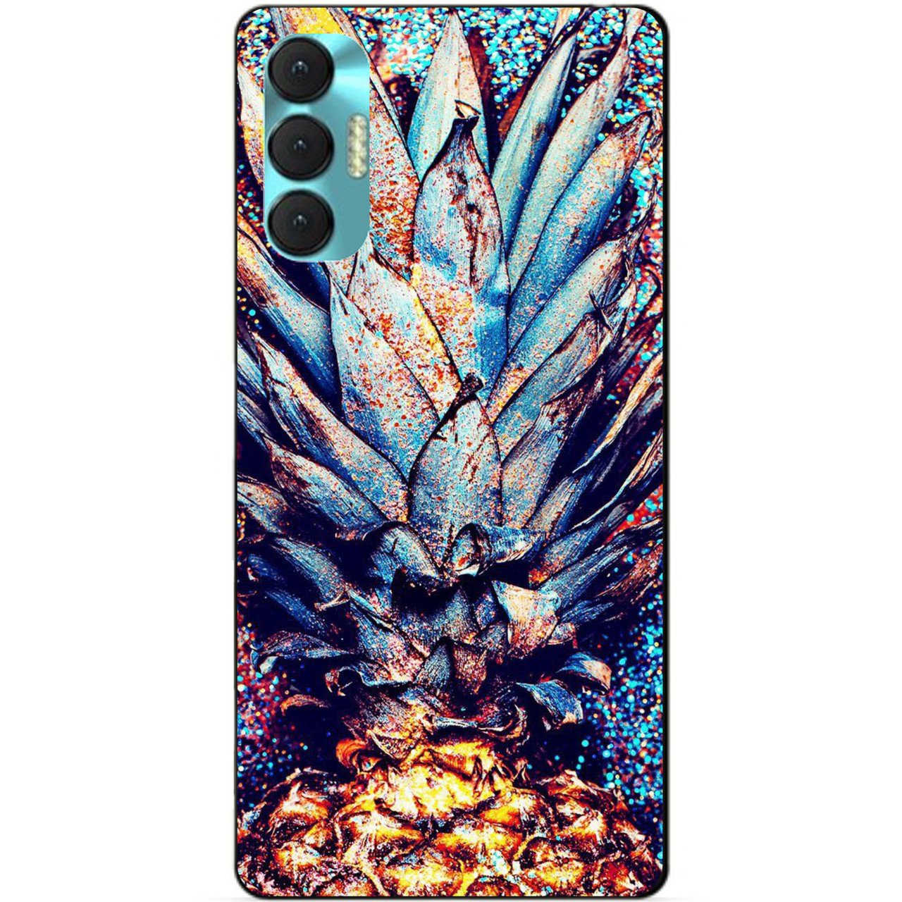 Силиконовий бампер чохол для Tecno Spark 8p з рисунком Ананас