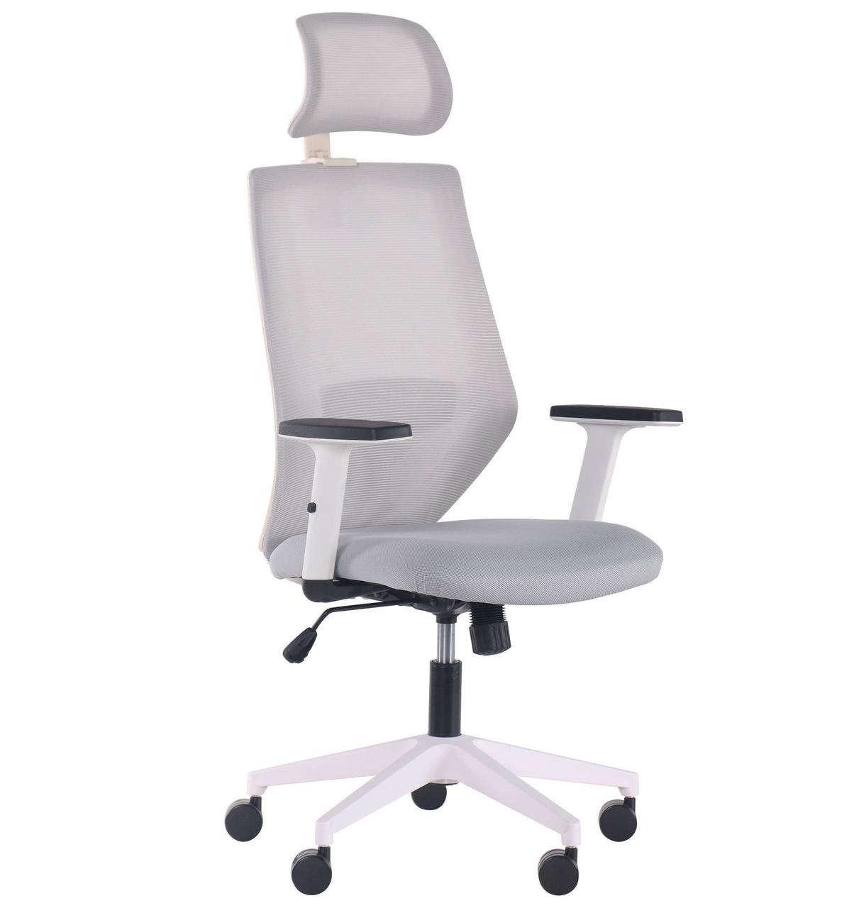 Кресло офисное Lead White HR сиденье Нест-19 св.серая/спинка Сетка SL-01 св.серая TM AMF - фото 1 - id-p1670363757