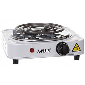 Плита електрична біла A-Plus 2101 (1 конфорка, спіраль)