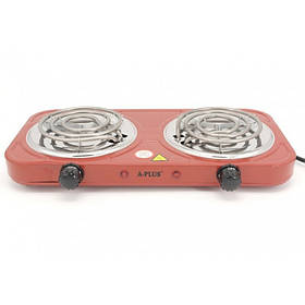 Плита електрична червона A-PLus 2103 (2 конфорки, спіраль)