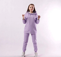 Спортивний трикотажний жіночий костюм двонитка з капюшоном, комплект жіночий модний на кулісці