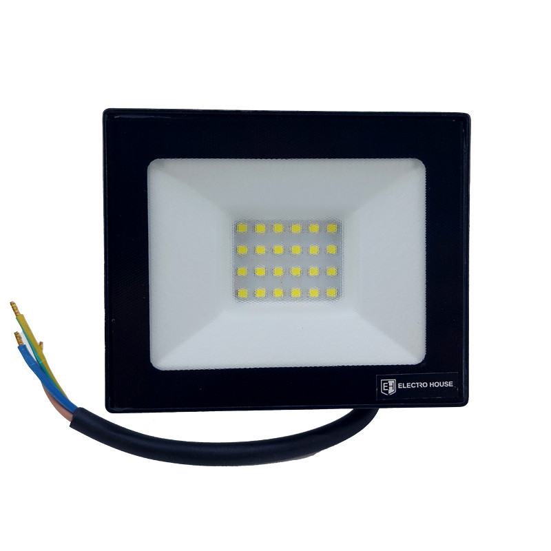 Світлодіодний герметичний LED прожектор 30Вт 6000К 2700Лм IP65 Чорний, вуличний