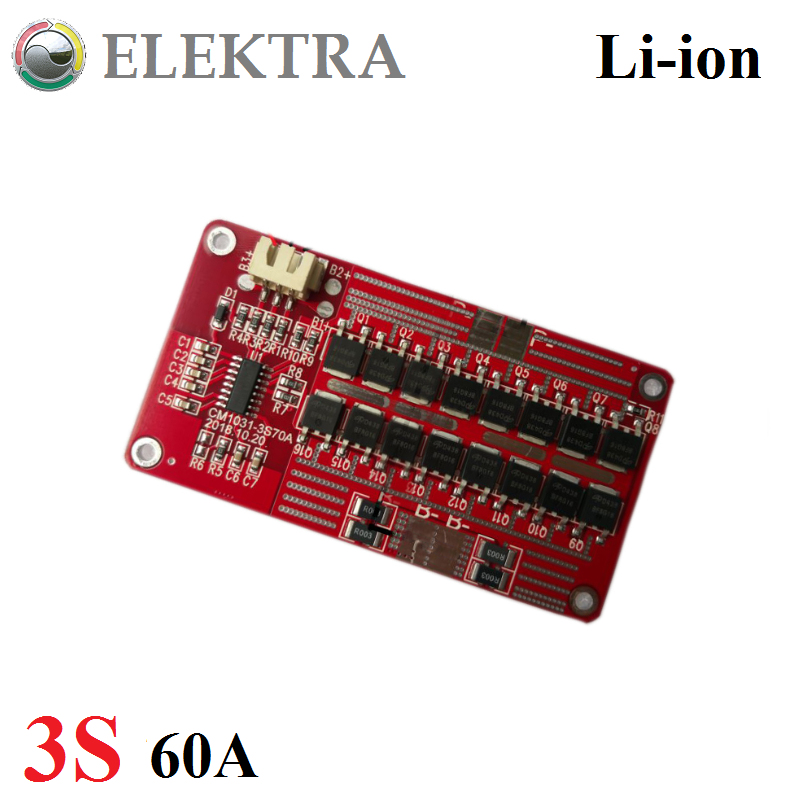 BMS 3S 60A для аккумуляторов Li-ion (3,7V), контролер заряда/разряда ...