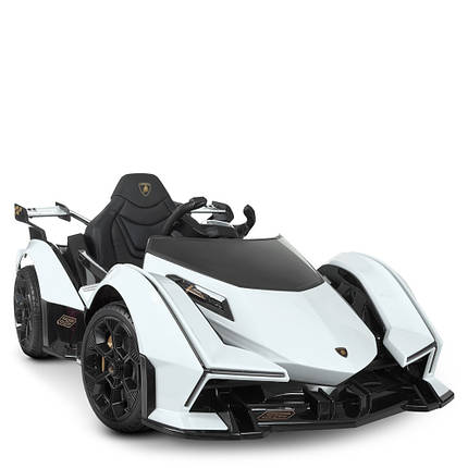 Електромобіль Lamborghini M 4633EBLR-1 одномісний з музикою та підсвічуванням Білий, фото 1